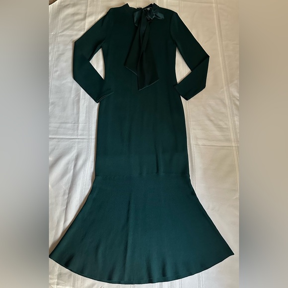 ANTONIO MELANI Teal Long Sleeve Dress with Bow - Picture 7 of 16